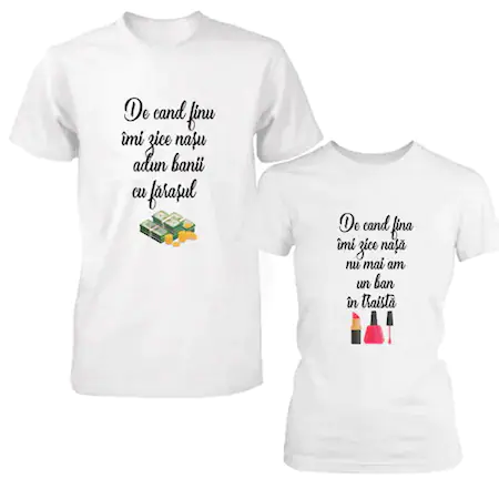 set personalizat 2 tricouri